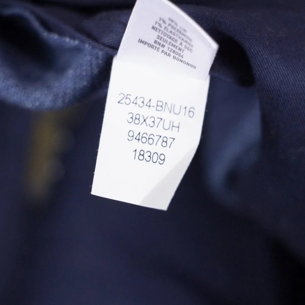 Bonobos Mens 38 Athletic Fit Blue Linen Lanificio Campore Italian Pants Trousers